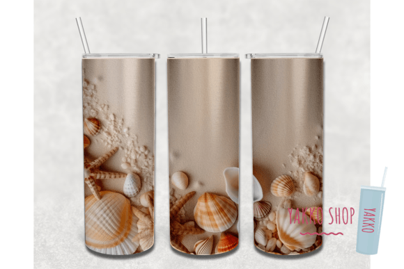 20oz 3D Shells Sea Beach Summer Tumbler6: Elevating Seasonal Sublimation with Digital Assets