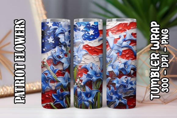 3D Bluebells Flower Tumbler 16: Elevating Custom Drinkware with Digital Sublimation