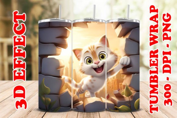 3D Cat Flower Tumbler 6: A Digital Sublimation Design Guide