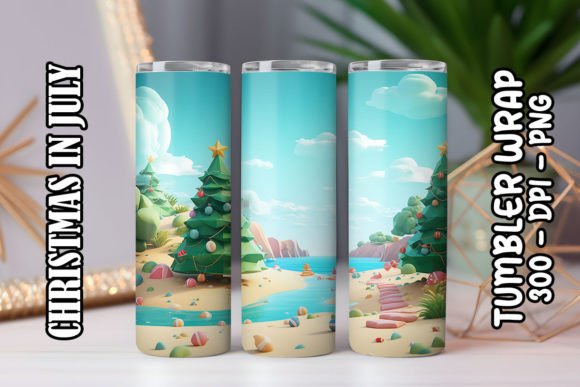 3D Christmas Trees Tumbler 6: Elevating Holiday Sublimation with High-Resolution Digital Assets
