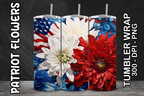3D Chrysanthemums Flower Tumbler Sublimation Design