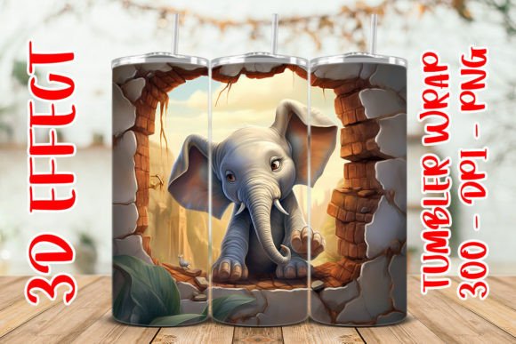 3D Cute Elephant Flower Tumbler 11 Design