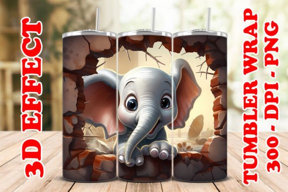 3D Cute Elephant Flower Tumbler 8: Elevating Sublimation Projects with Whimsical Design