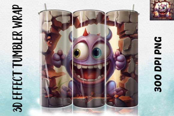 3D Cute Monster Flower Tumbler 5: Elevating Custom Drinkware with Whimsical Digital Designs