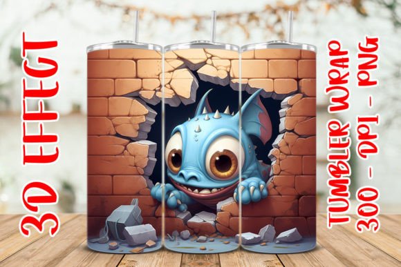 3D Cute Monster Flower Tumbler 7 Design Asset