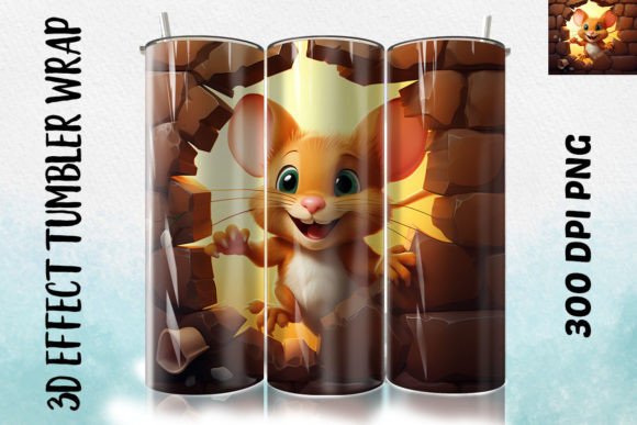 3D Mouse Flower Tumbler 3: Elevating Sublimation Projects with Whimsical Digital Design