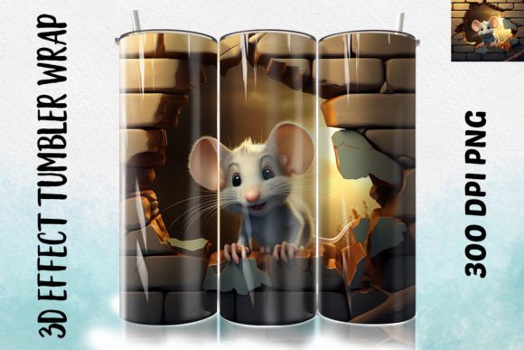 3D Mouse Flower Tumbler 4 Design Asset