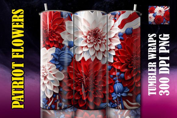 3D Red Dahlias Flower Tumbler 1: Elevating Sublimation Design with Digital Precision