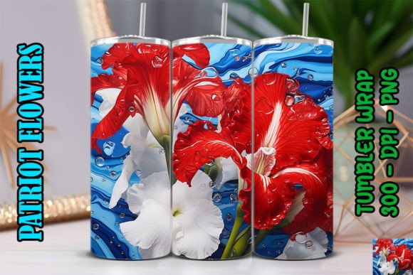 3D Red Gladiolus Flower Tumbler 3 Design Guide
