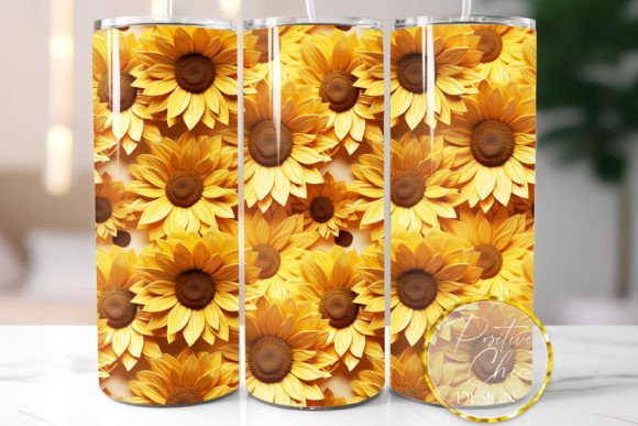 3D Tumbler Wrap Sunflowers Sublimation: Elevating Custom Drinkware Design