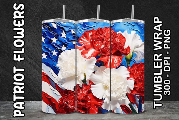 3D White Carnations Flower Tumbler 5: Elevating Sublimation Projects with Realistic Floral Design