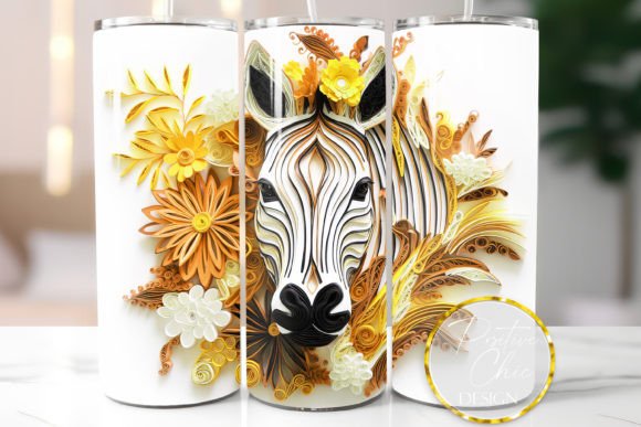 3D Zebra Tumbler Wrap Sublimation PNG Guide