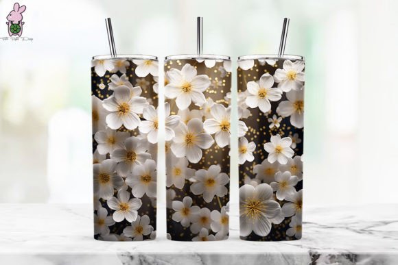 Elevating Tumbler Sublimation with a 3D Cherry Blossom Flowers Background