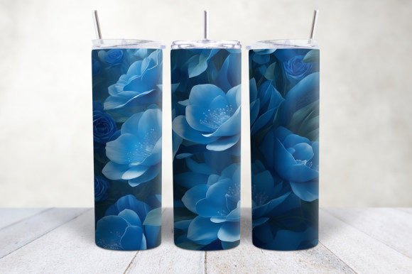 Evaluating the 3D Blue Flowers Seamless Tumbler Wrap for Sublimation Projects