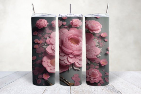 Evaluating the 3D Pink Embroidered Flowers Tumbler Wrap for Sublimation Projects