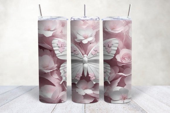 Mastering Sublimation: A Guide to the 3D White Pink Flower Butterfly Tumbler Design