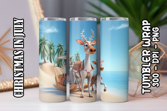 Mastering Sublimation Design with the 3D Nosed Reindeer Tumbler 1 Digital Asset