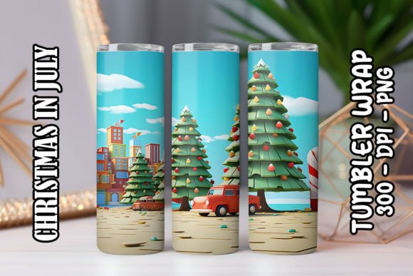 Mastering Sublimation with the 3D Christmas Trees Tumbler 7 Digital Design