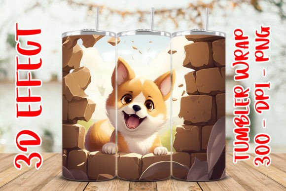Mastering Sublimation with the 3D Cute Inushiba Flower Tumbler 8 PNG Wrap